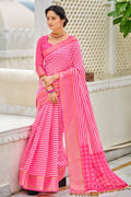 pink cotton saree