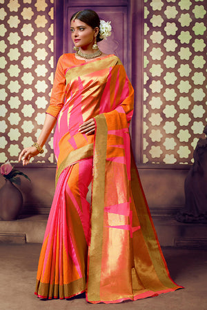 Fuschia Pink Cotton Saree