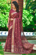 Cotton Saree Garnet Maroon Cotton Saree saree online