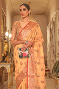 orange cotton saree