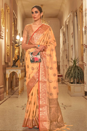 Ginger Orange Cotton Saree