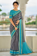 grey cotton saree