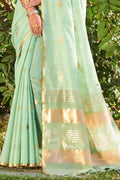 green cotton saree