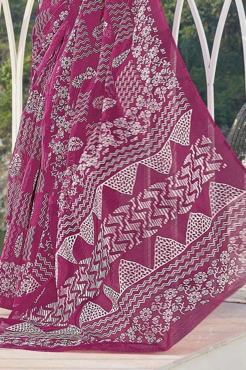 Hibiscus Purple Cotton Saree