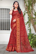 Imperial Red Cotton Saree