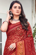 Imperial Red Cotton Saree