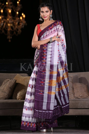 Indigo Purple Cotton Saree