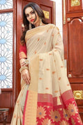 white cotton saree 