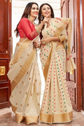white cotton saree 