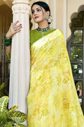 Cotton Saree Lemon Yellow Printed Cotton Saree saree online