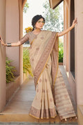 Cotton Saree Light Beige Cotton Saree saree online