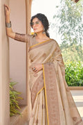 Cotton Saree Light Beige Cotton Saree saree online