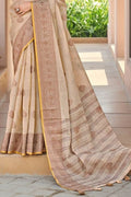 Cotton Saree Light Beige Cotton Saree saree online