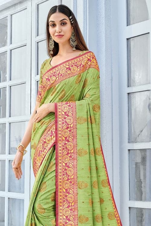 Cotton Saree Light Green Cotton Saree saree online