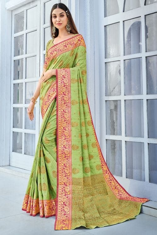 Cotton Saree Light Green Cotton Saree saree online