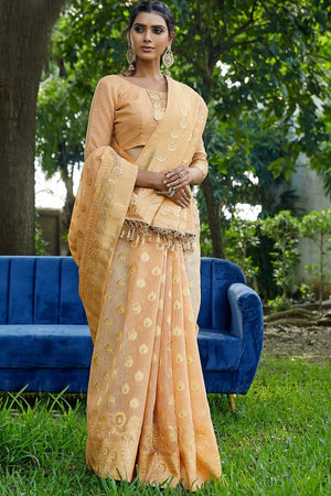Macaroon Yellow Cotton Saree