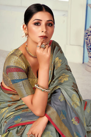 Cotton Saree Metal Grey Cotton Saree saree online