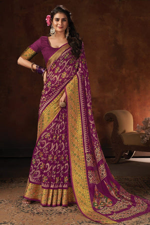 Mulberry Purple Cotton Saree