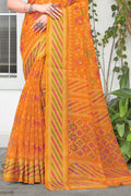 Mustard Yellow Cotton Saree
