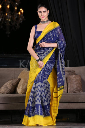 Navy Blue Cotton Saree