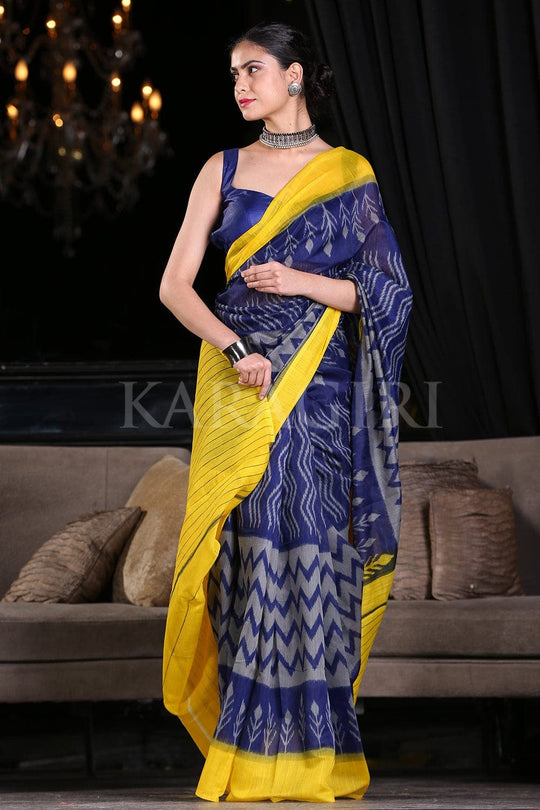 Cotton Saree Navy Blue Cotton Saree saree online