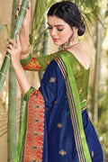 blue cotton saree