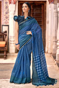 blue cotton saree
