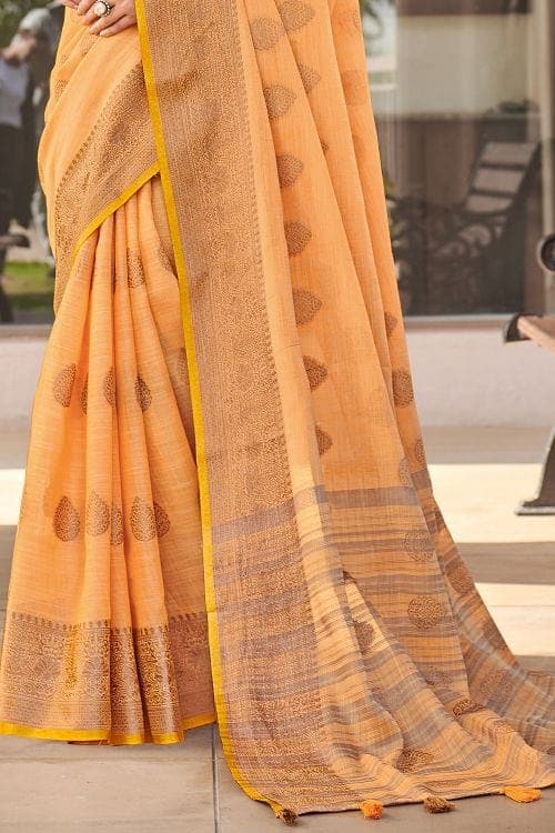 Cotton Saree Orange Cotton Saree saree online