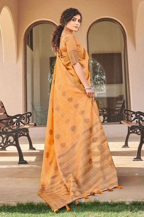 Cotton Saree Orange Cotton Saree saree online