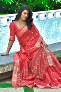 Cotton Saree Orchid Red Cotton Saree saree online