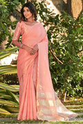 peach saree