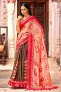 peach cotton saree