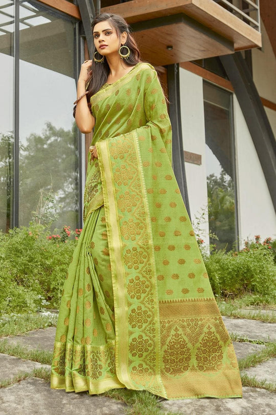 Cotton saree Pear Green Cotton Saree saree online