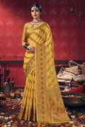 yellow cotton saree
