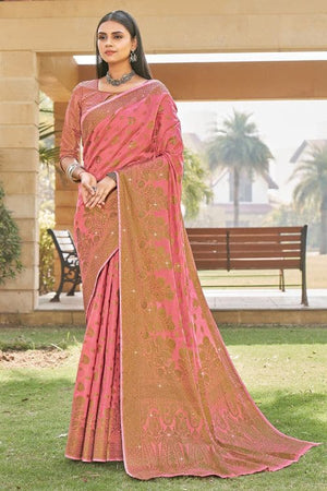 Pink Cotton Saree