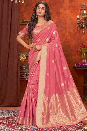 Punch Pink Cotton Saree