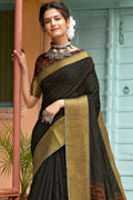 black cotton saree