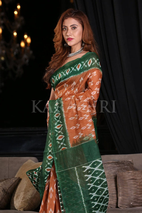 Cotton Saree Russet Brown Cotton Saree saree online