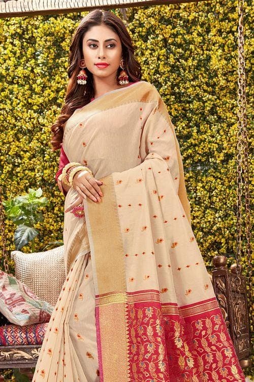 white cotton saree online 