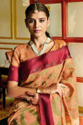 Sandstone Orange Brasso Cotton Saree