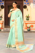 sea green cotton saree