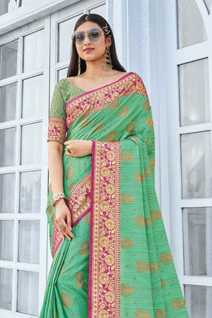Cotton Saree Shamrock Green Cotton Saree saree online
