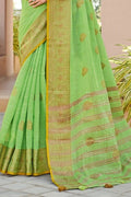 Cotton Saree Sheen Green Cotton Saree saree online