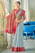 blue cotton saree