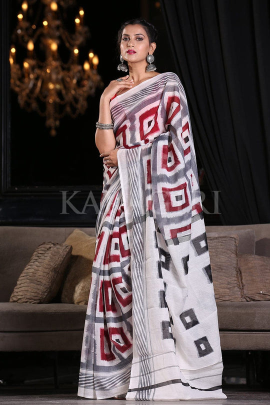 Cotton Saree Snow White Cotton Saree saree online
