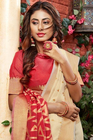 Soft Amber Cotton Saree