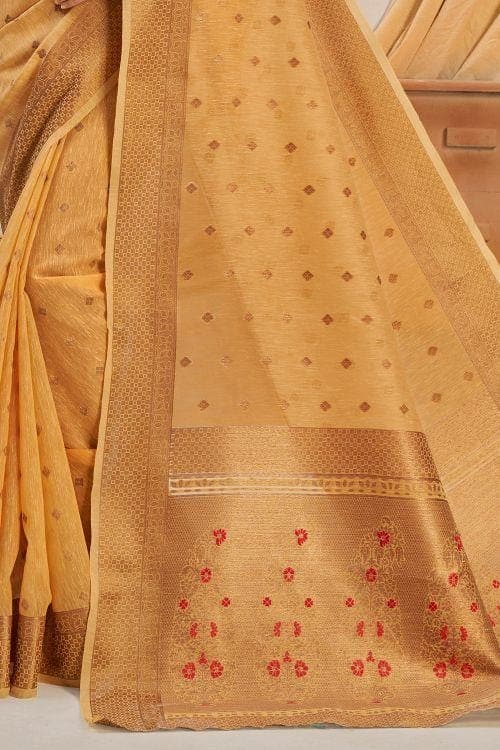yellow cotton saree