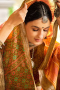 orange cotton saree
