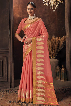 Tulip Pink Cotton Saree
