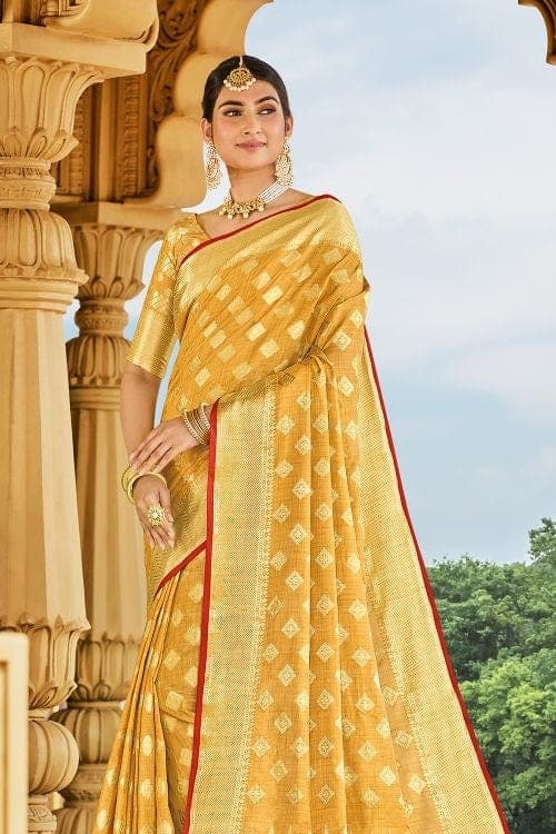Cotton Saree Tulip Yellow Cotton Saree saree online